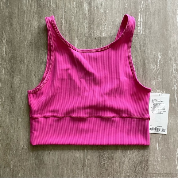 lululemon athletica Tops - Lululemon Power Pivot Tank Top Rib - Sonic Pink